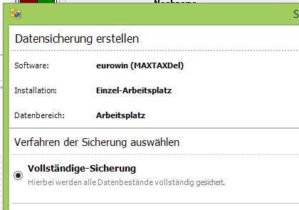 Datensicherung vollstaendig